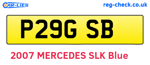 P29GSB are the vehicle registration plates.