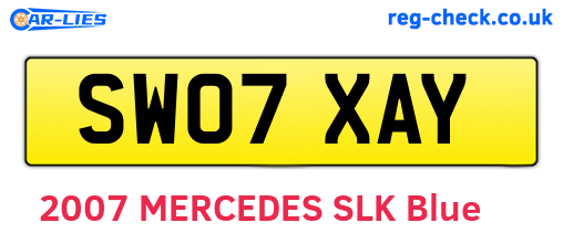 SW07XAY are the vehicle registration plates.
