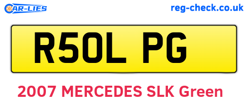 R50LPG are the vehicle registration plates.