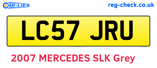 LC57JRU are the vehicle registration plates.