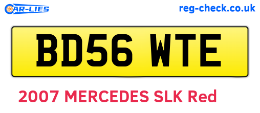 BD56WTE are the vehicle registration plates.