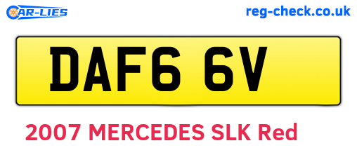 DAF66V are the vehicle registration plates.