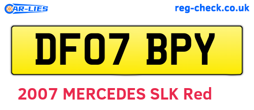 DF07BPY are the vehicle registration plates.