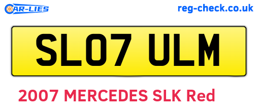 SL07ULM are the vehicle registration plates.