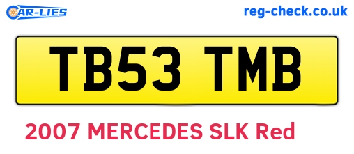TB53TMB are the vehicle registration plates.