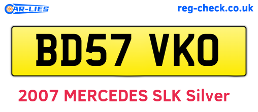 BD57VKO are the vehicle registration plates.