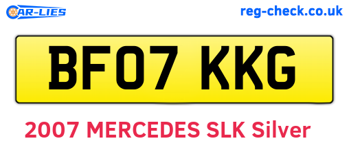 BF07KKG are the vehicle registration plates.