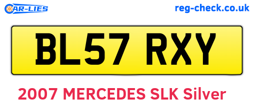 BL57RXY are the vehicle registration plates.