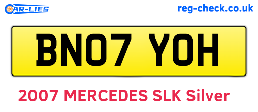 BN07YOH are the vehicle registration plates.
