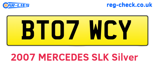 BT07WCY are the vehicle registration plates.