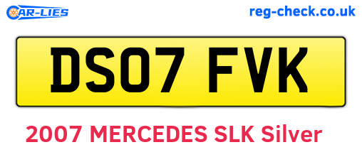 DS07FVK are the vehicle registration plates.