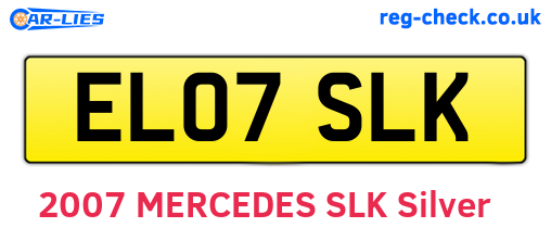 EL07SLK are the vehicle registration plates.