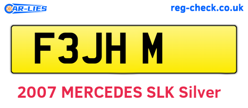 F3JHM are the vehicle registration plates.