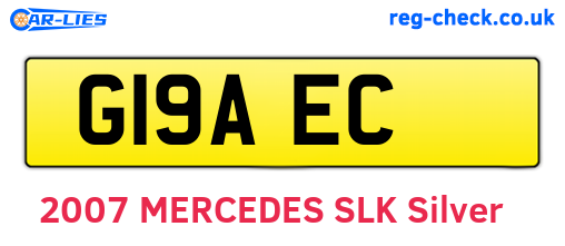 G19AEC are the vehicle registration plates.