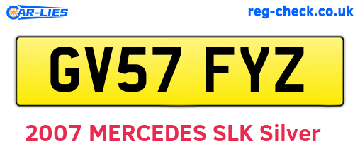 GV57FYZ are the vehicle registration plates.