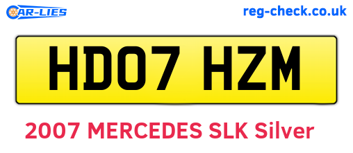 HD07HZM are the vehicle registration plates.