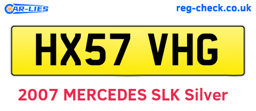 HX57VHG are the vehicle registration plates.