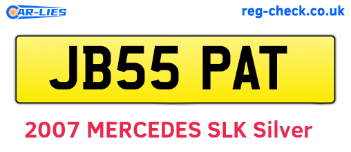 JB55PAT are the vehicle registration plates.