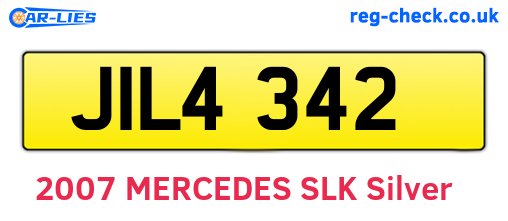 JIL4342 are the vehicle registration plates.