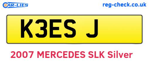 K3ESJ are the vehicle registration plates.
