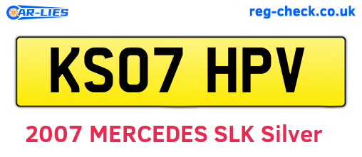 KS07HPV are the vehicle registration plates.