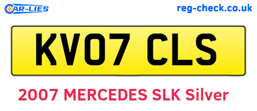 KV07CLS are the vehicle registration plates.