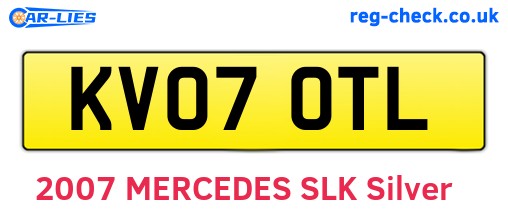 KV07OTL are the vehicle registration plates.
