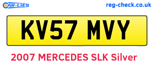 KV57MVY are the vehicle registration plates.