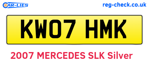 KW07HMK are the vehicle registration plates.