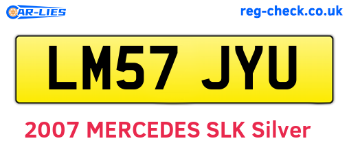 LM57JYU are the vehicle registration plates.