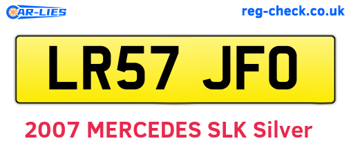 LR57JFO are the vehicle registration plates.