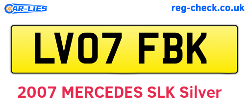 LV07FBK are the vehicle registration plates.