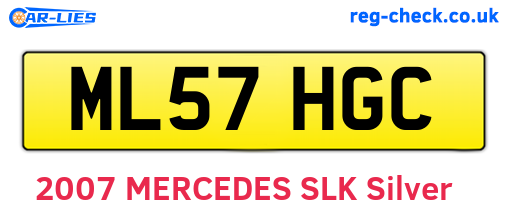ML57HGC are the vehicle registration plates.
