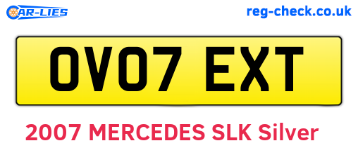 OV07EXT are the vehicle registration plates.