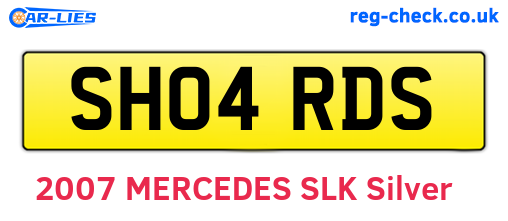 SH04RDS are the vehicle registration plates.