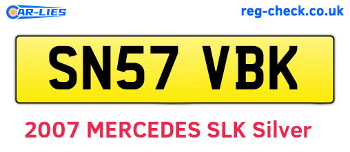 SN57VBK are the vehicle registration plates.