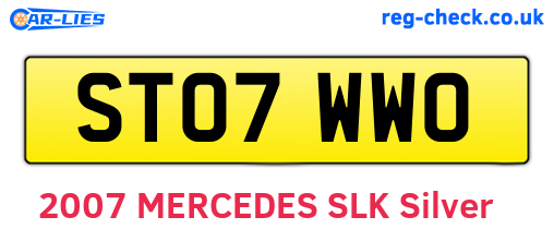 ST07WWO are the vehicle registration plates.