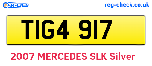 TIG4917 are the vehicle registration plates.