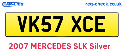 VK57XCE are the vehicle registration plates.
