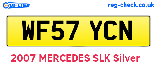 WF57YCN are the vehicle registration plates.