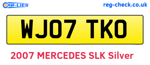 WJ07TKO are the vehicle registration plates.