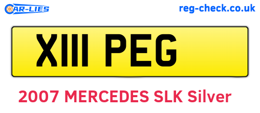 X111PEG are the vehicle registration plates.
