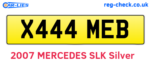 X444MEB are the vehicle registration plates.