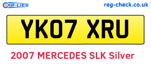 YK07XRU are the vehicle registration plates.