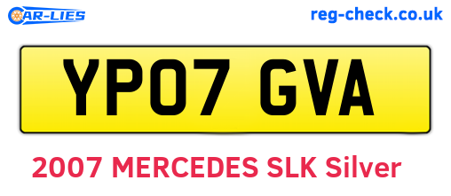 YP07GVA are the vehicle registration plates.