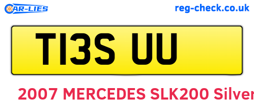 T13SUU are the vehicle registration plates.