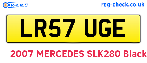 LR57UGE are the vehicle registration plates.