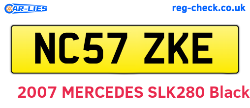 NC57ZKE are the vehicle registration plates.