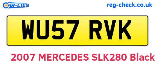 WU57RVK are the vehicle registration plates.