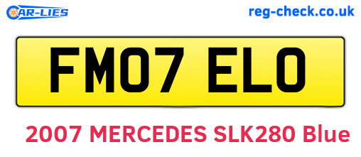 FM07ELO are the vehicle registration plates.
